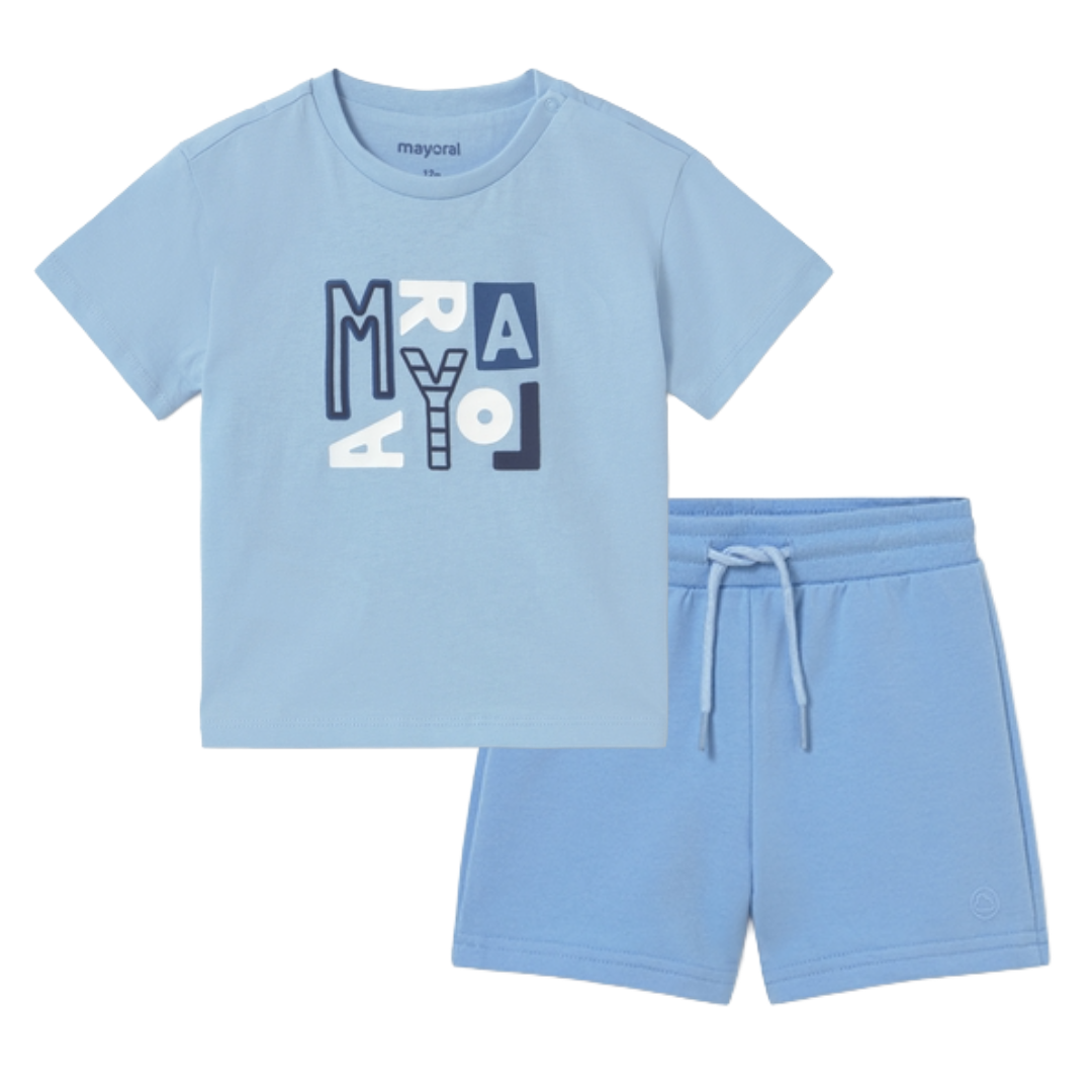 Mayoral Baby Boy Blue Basic Short Set