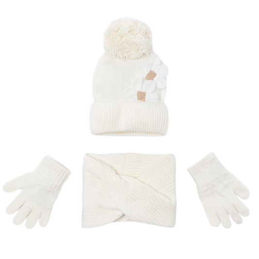 Mayoral Cream Hat & Scarf Set 10071