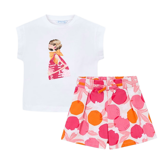 Mayoral Pink Fruit Short Set