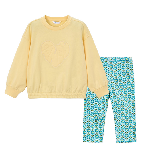 Mayoral Lemon/Teal Legging Set