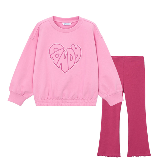 Mayoral Candy Pink Sweater Flare Set