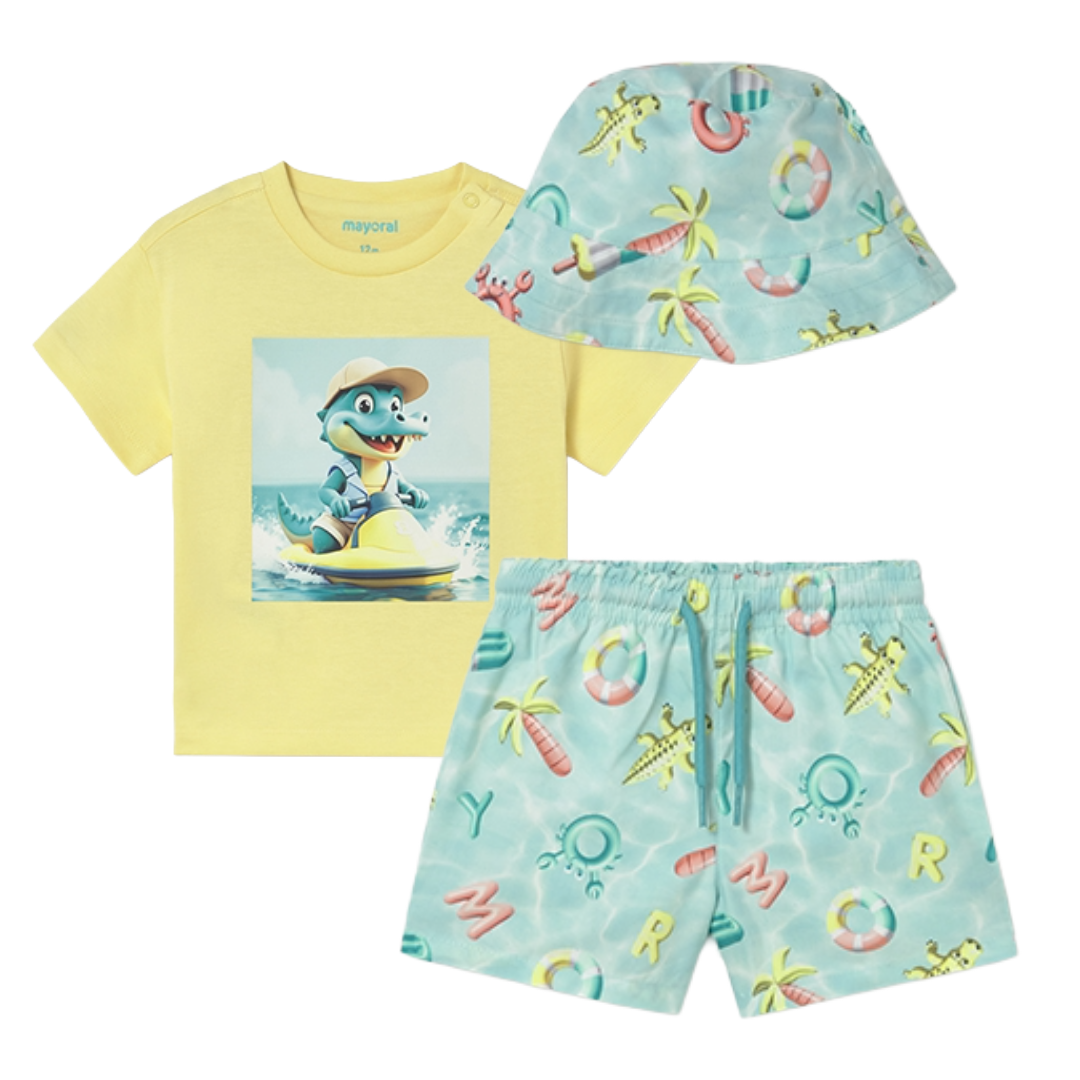Mayoral Baby Boy Crocodile Swim Short Set