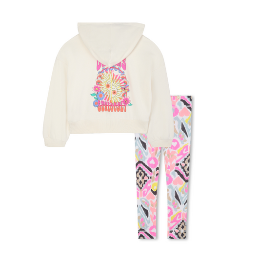 Billieblush Cream Pattern Hoodie Set