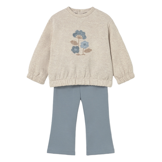 Mayoral Baby Girl Blue Floral Flare Set 2940
