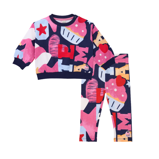 Tuc Tuc Navy Cupcake Sweater Legging Set