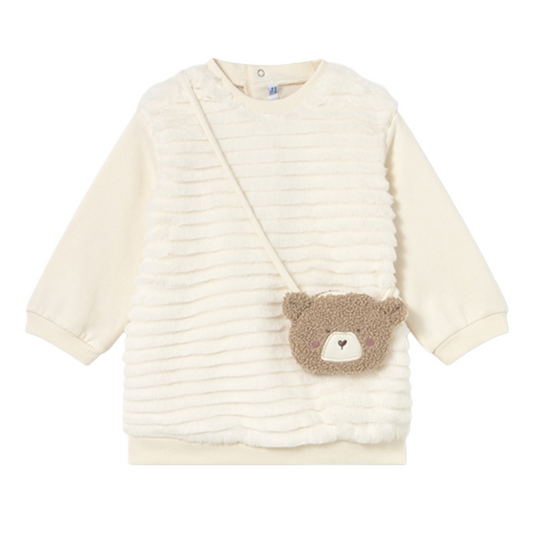 Mayoral Baby Girl Cream Teddy Bag Dress 2919