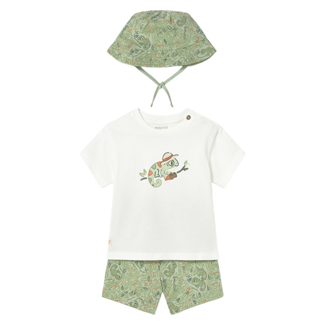 Mayoral Baby Boy Khaki Hat & Short Set