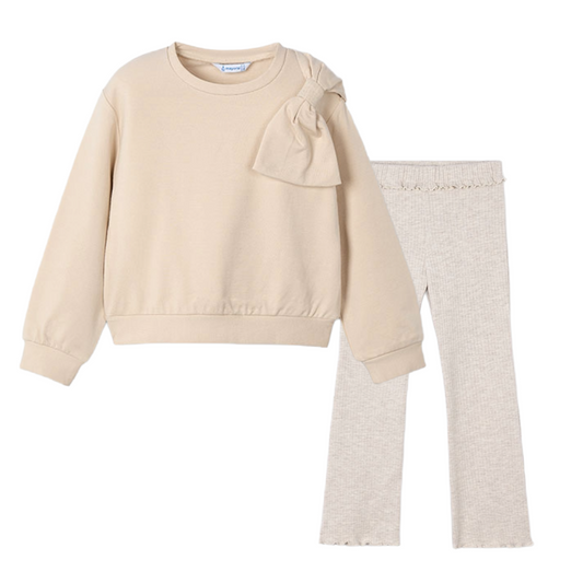 Mayoral Beige Ribbed Legging Set 4434/4717