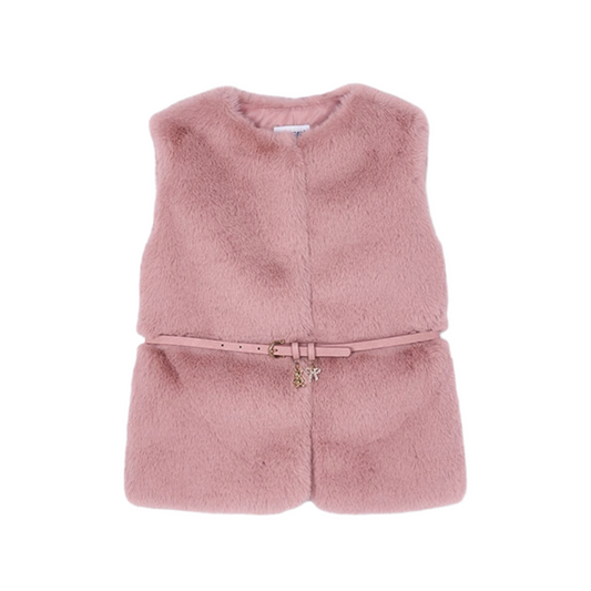Mayoral Pink Faux Fur Gilet 4315