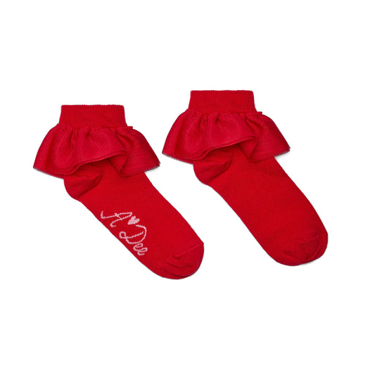 A Dee Loulou Red Ankle Socks
