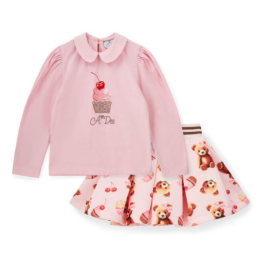 A Dee Mabel Teddy Skirt Set
