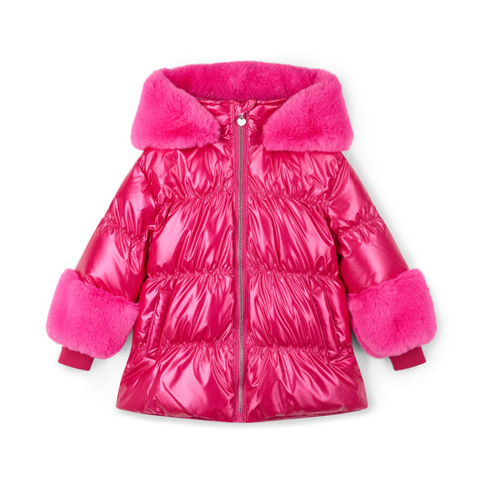 A Dee Avery Fuchsia Short Fur Trim Jacket