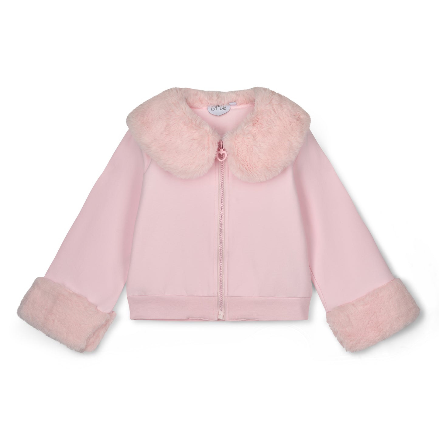 A Dee Audrey Pink Faux Fur Bomber Jacket