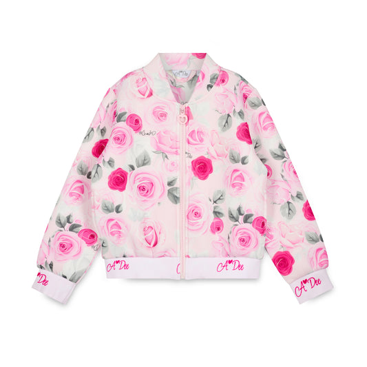 A Dee Alice Pink Rose Print Bomber Jacket