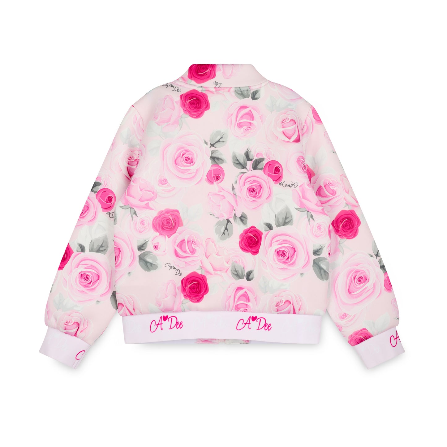 A Dee Alice Pink Rose Print Bomber Jacket