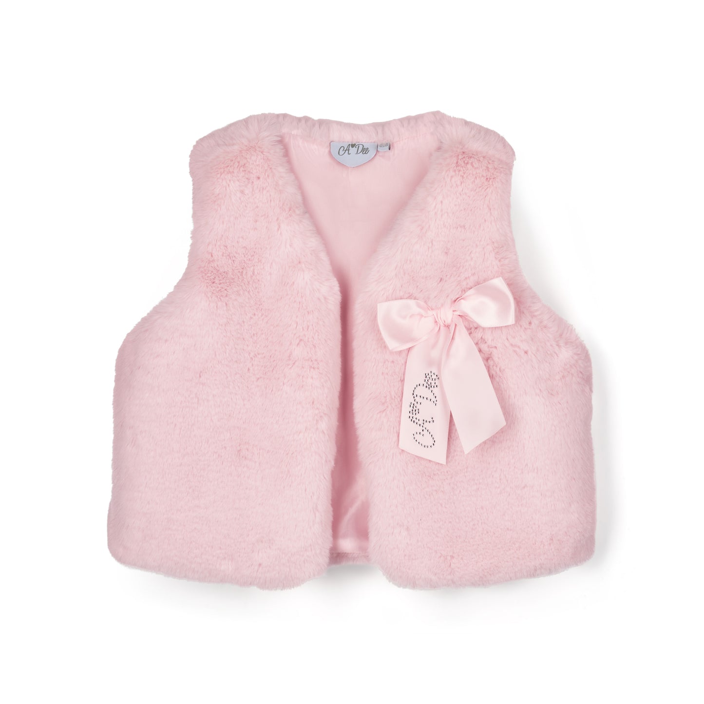 A Dee Anna Pink Faux Fur Gilet