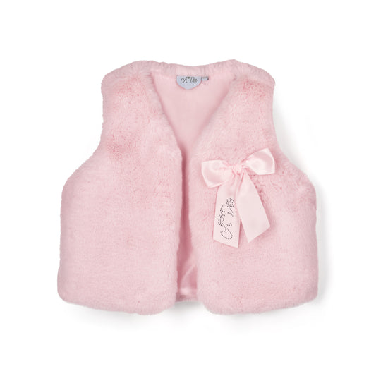 A Dee Anna Pink Faux Fur Gilet