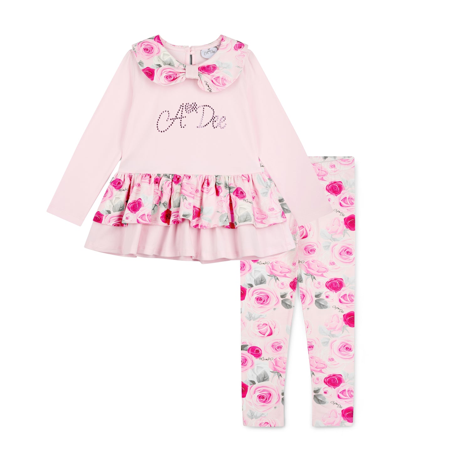 A Dee Adeline Pink Rose Print Legging Set