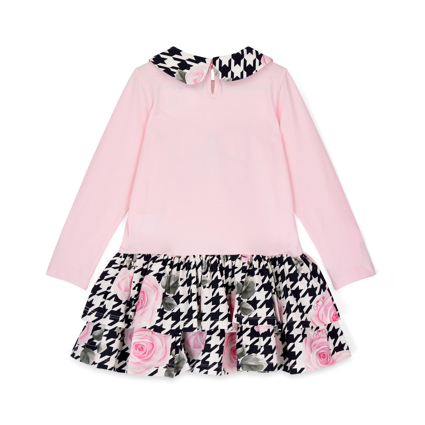 A Dee Adriana Pink Houndstooth Print Dress