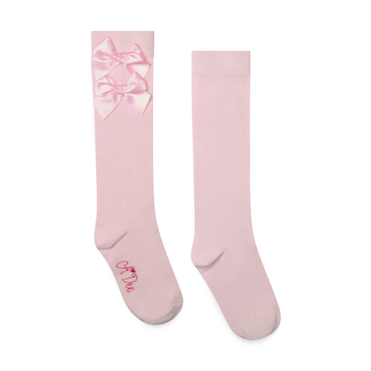 A Dee Ariel Pink Bow Knee Socks