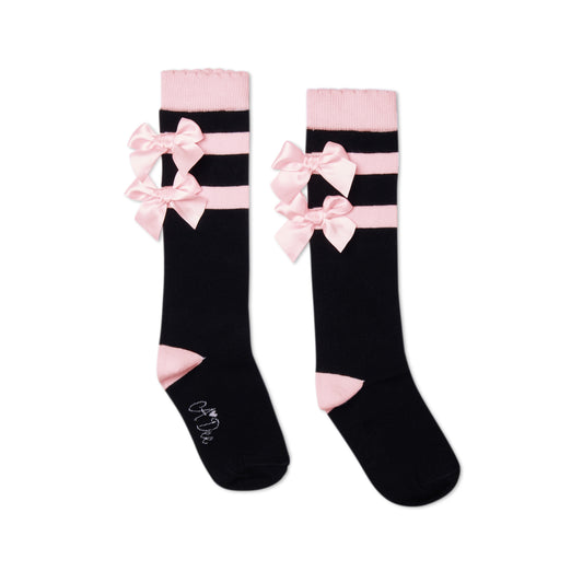 A Dee Astrid Black Bow Knee Socks