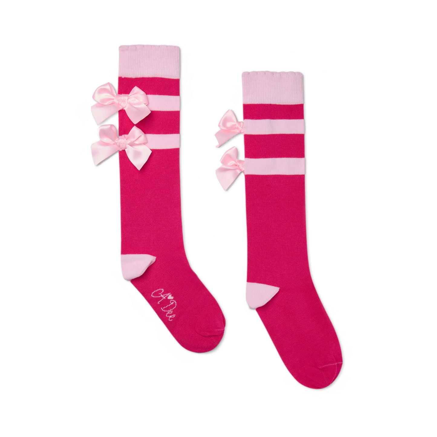 A Dee Astrid Fuchsia Bow Knee Socks