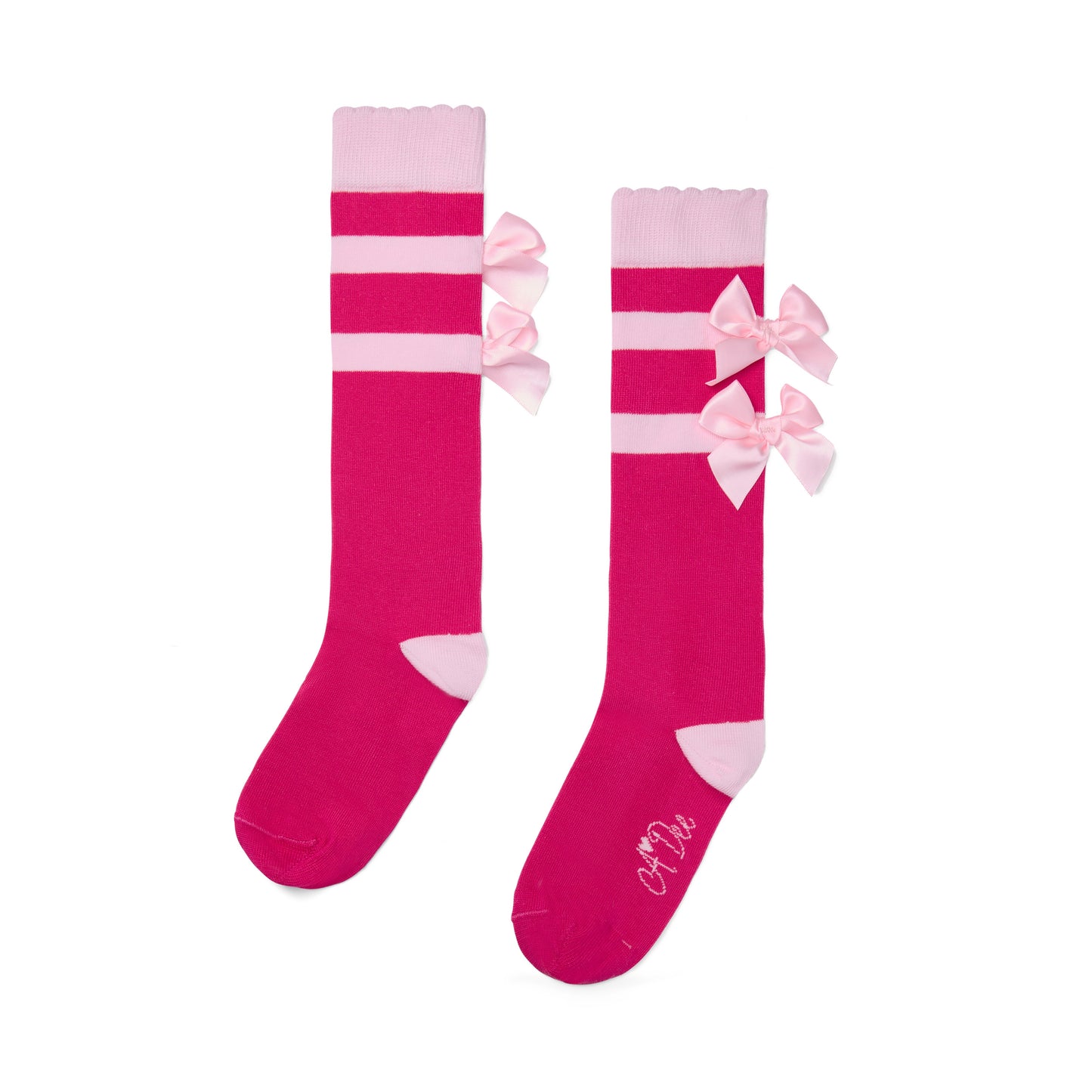 A Dee Astrid Fuchsia Bow Knee Socks