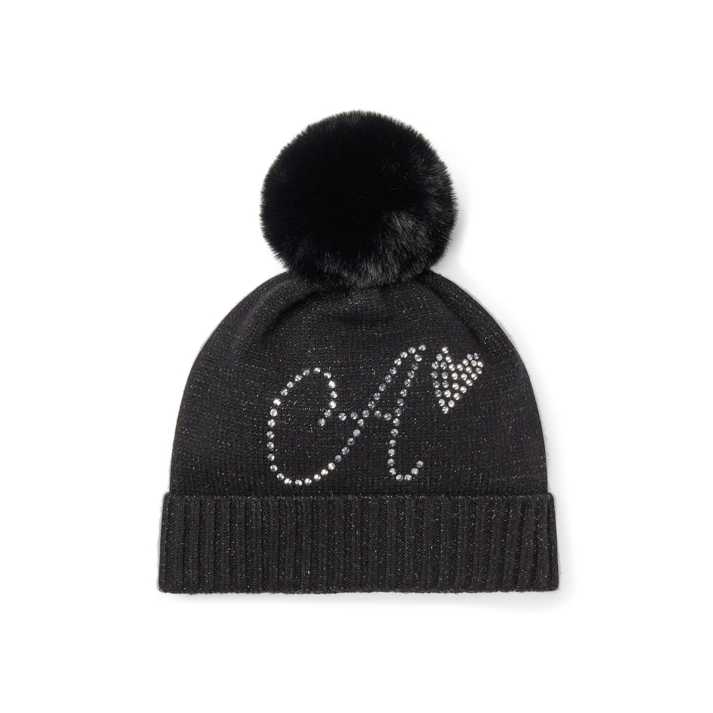 A Dee April Black Knitted Pom Hat