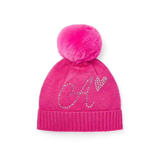 A Dee April Fuchsia Knitted Pom Hat