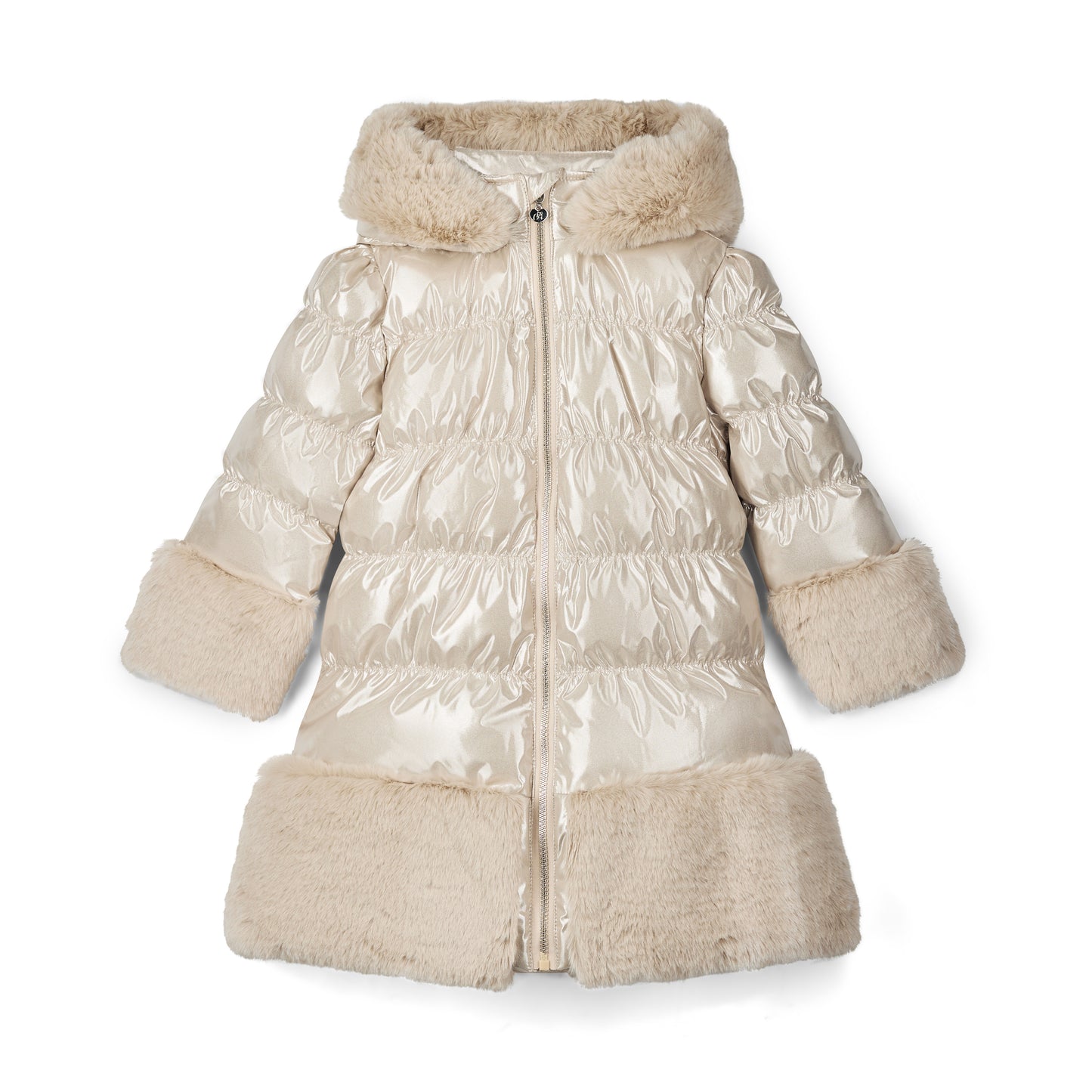 A Dee Aurora Beige Faux Fur Coat