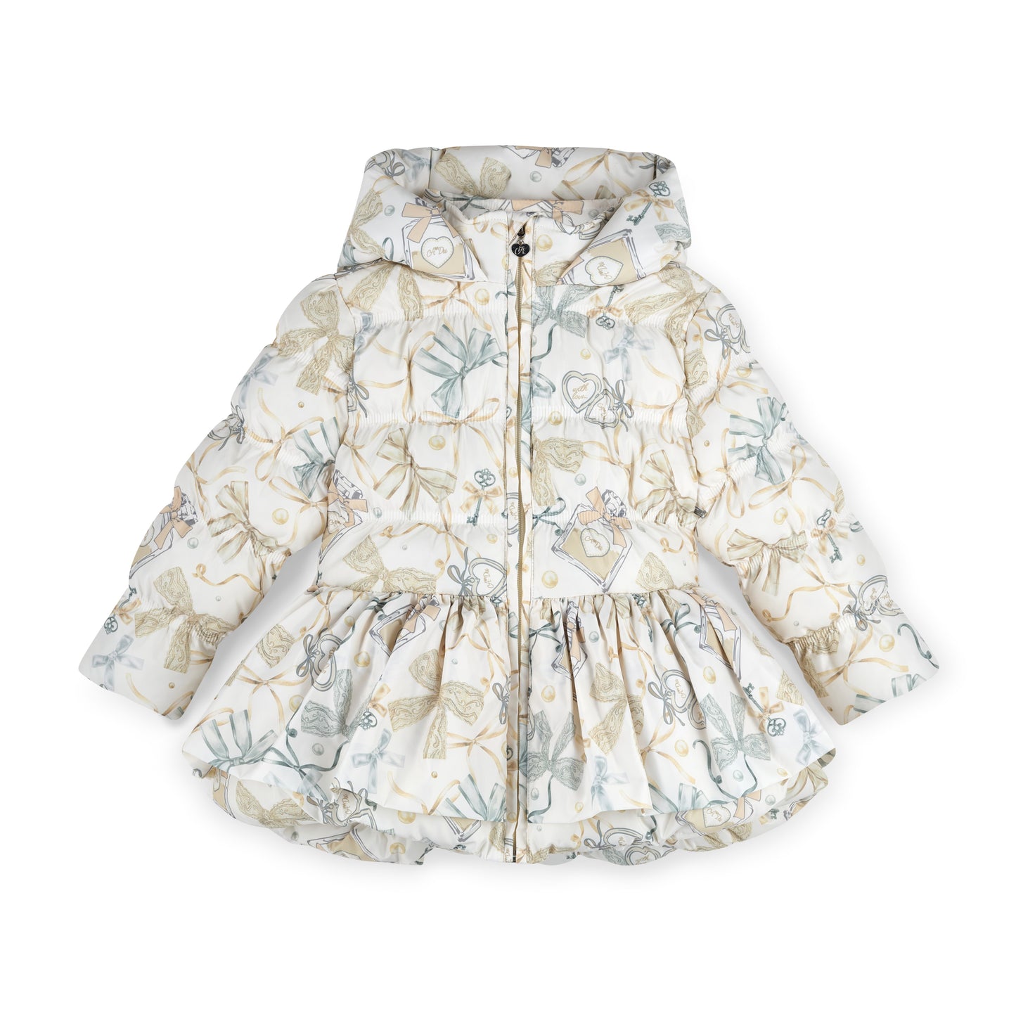 A Dee Ava Cream Bow Print Coat