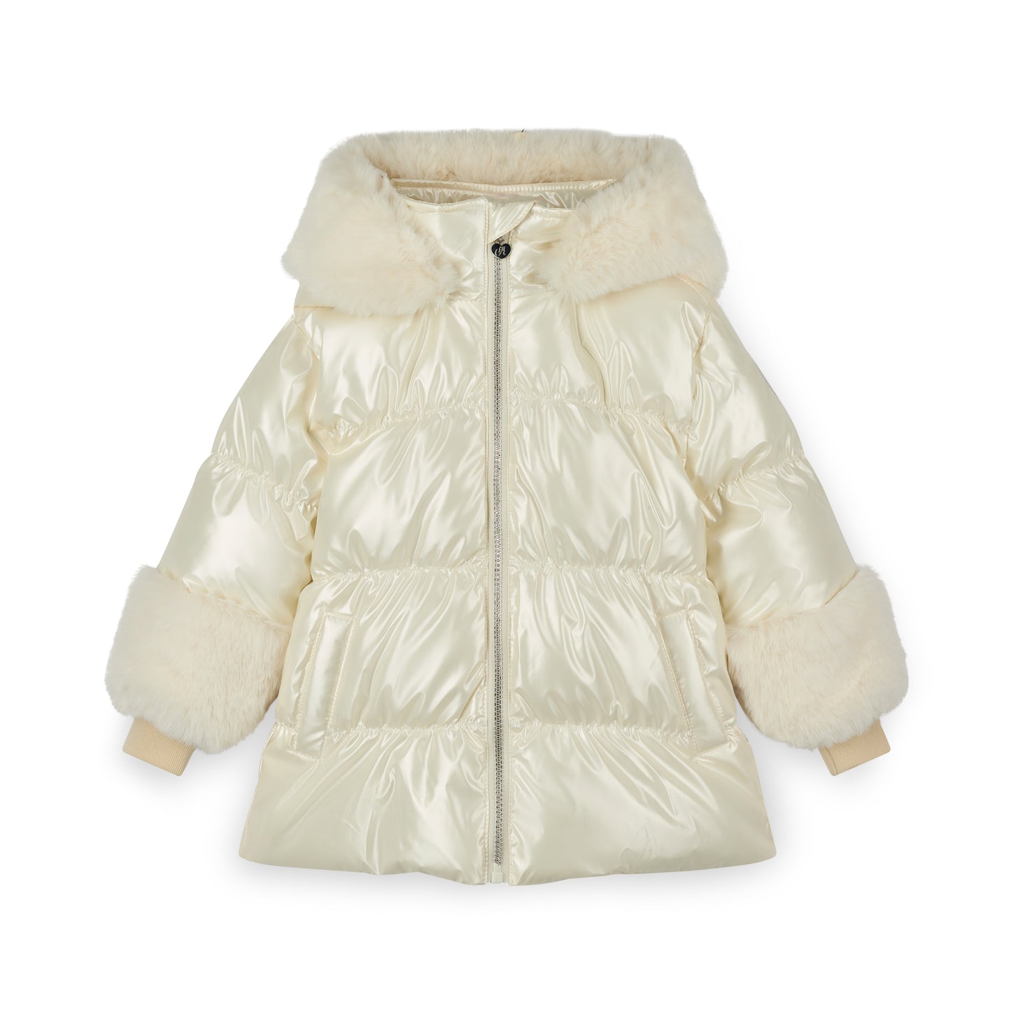A Dee Avery Cream Short Fur Trim Jacket