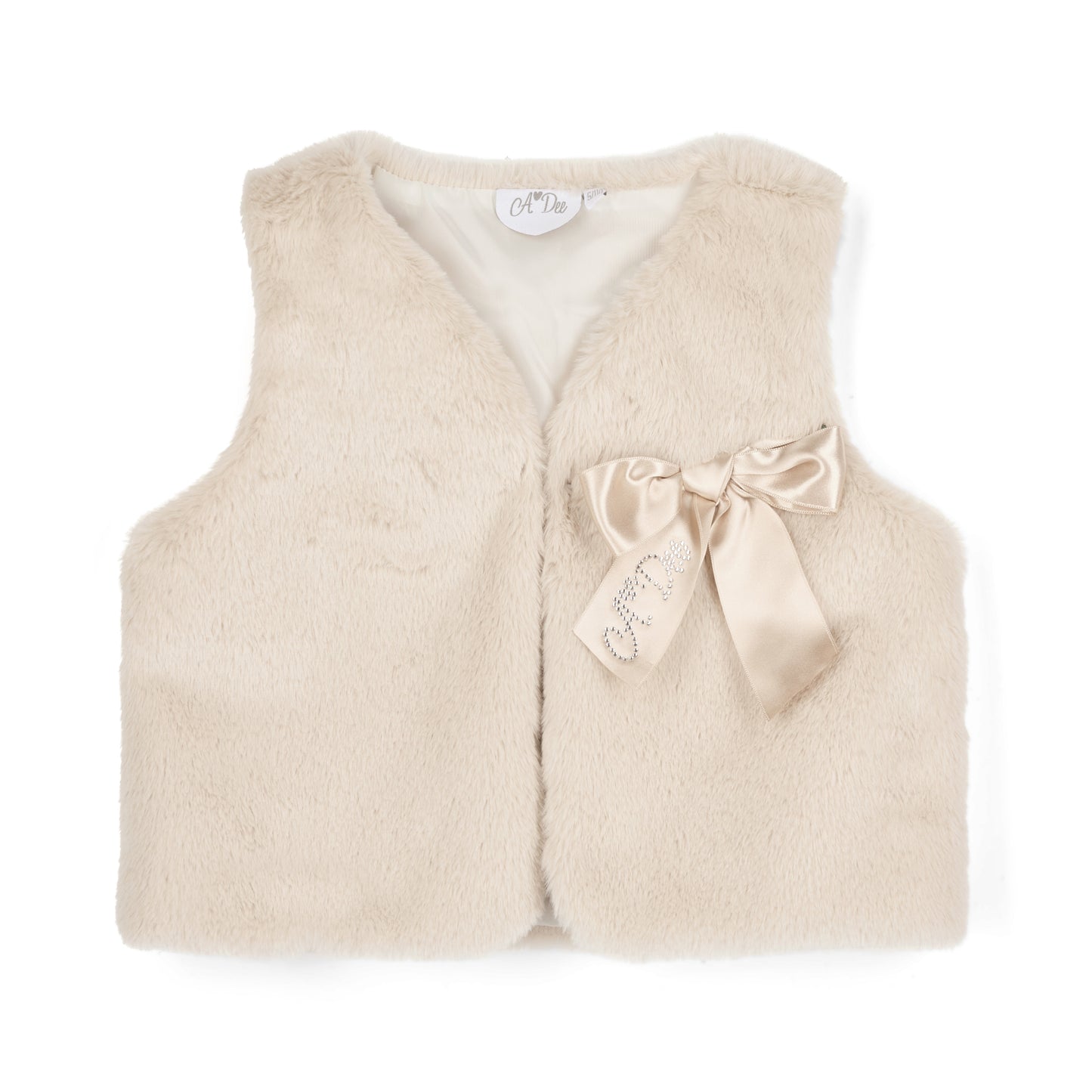 A Dee Anna Beige Faux Fur Gilet