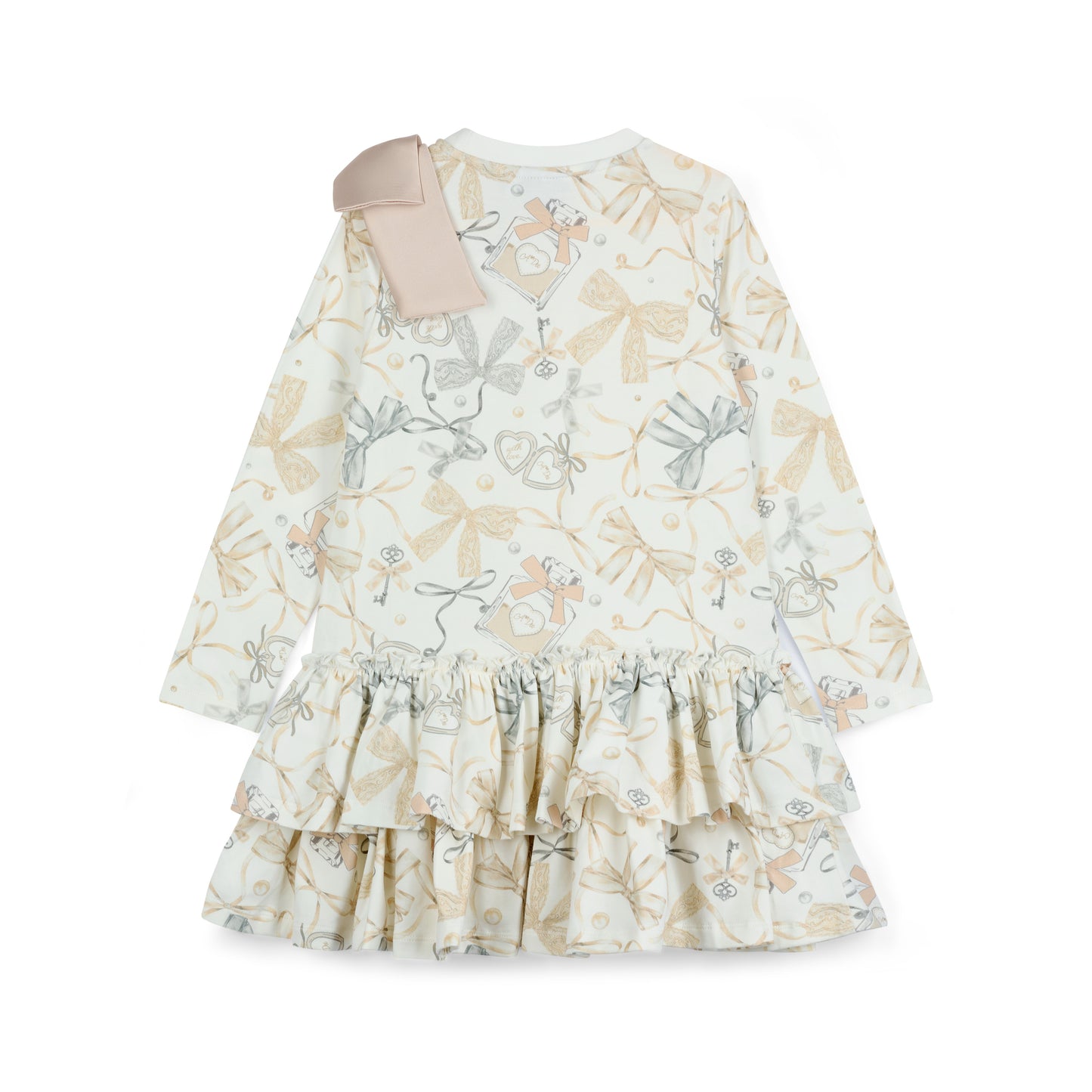 A Dee Bailey Cream Bow Print Dress