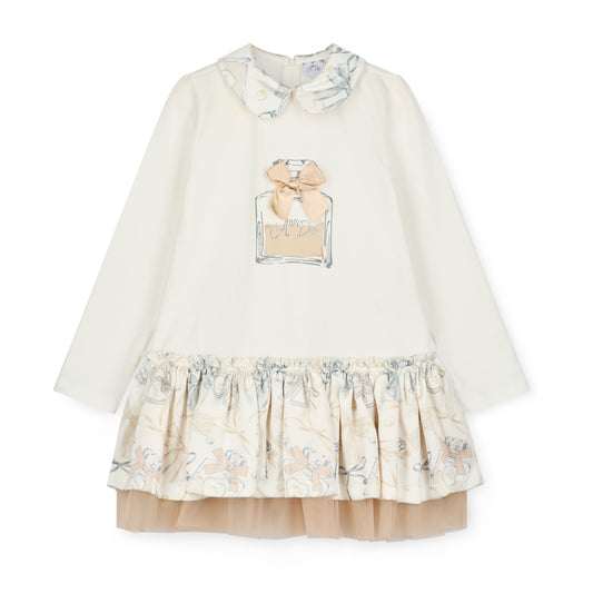 A Dee Betty Cream Drop Waist Bow Dress