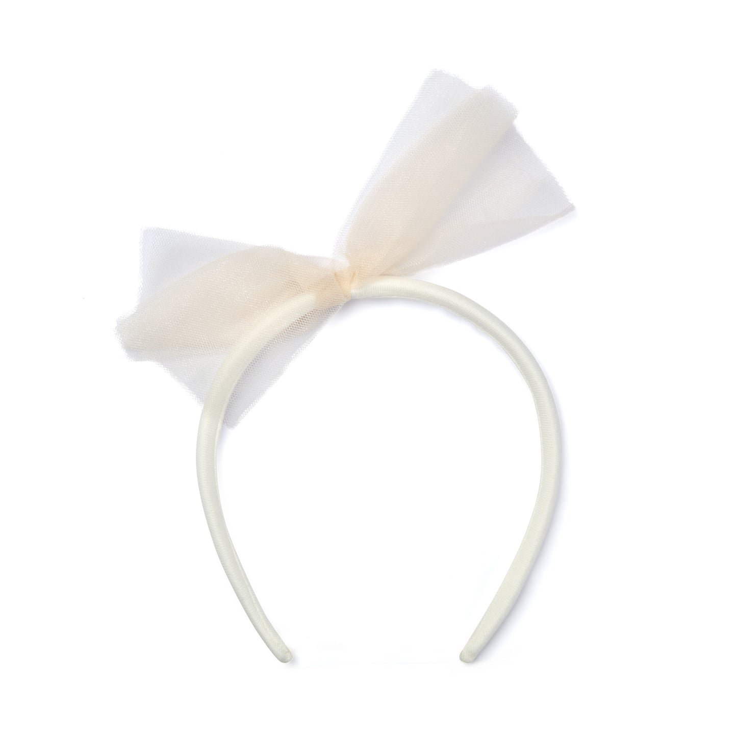 A Dee Brynn Beige Tulle Bow Hairband