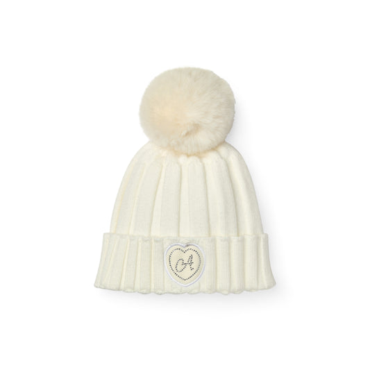 A Dee Bobbie Cream Knitted Pom Hat