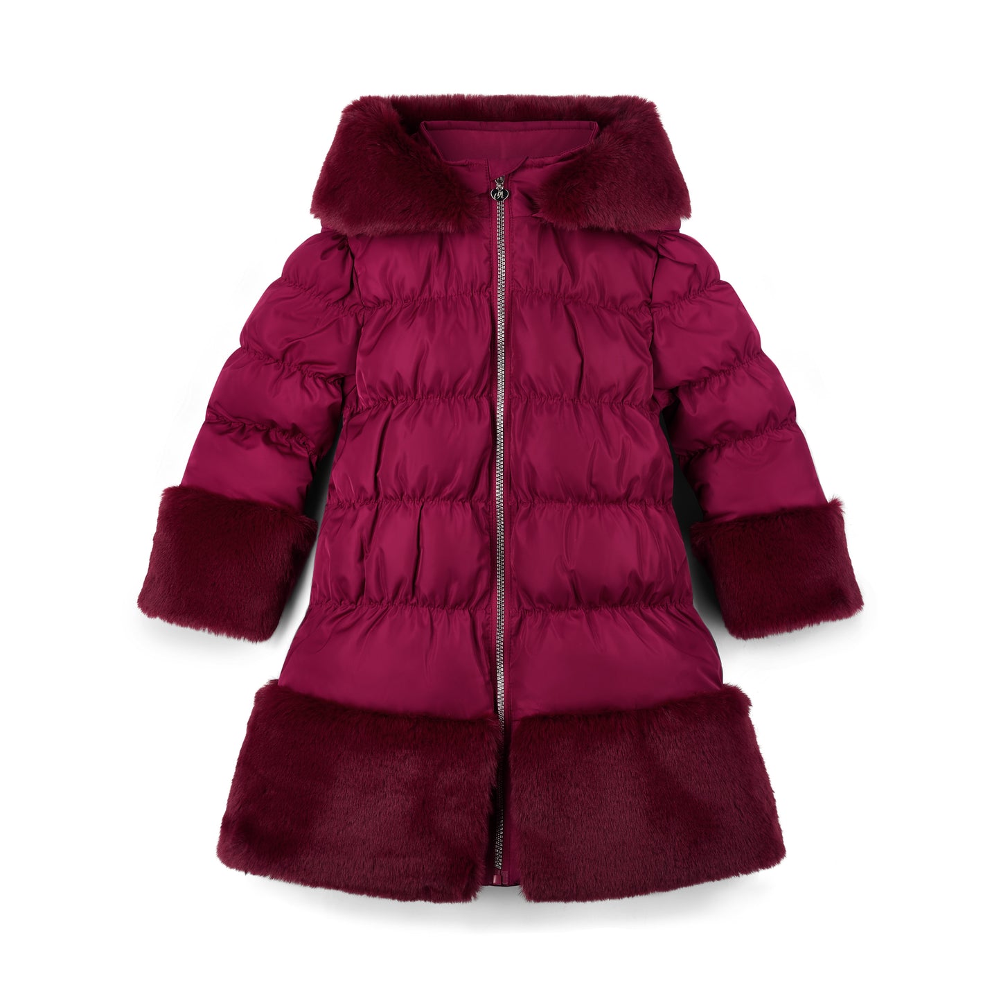 A Dee Aurora Deep Cherry Faux Fur Coat