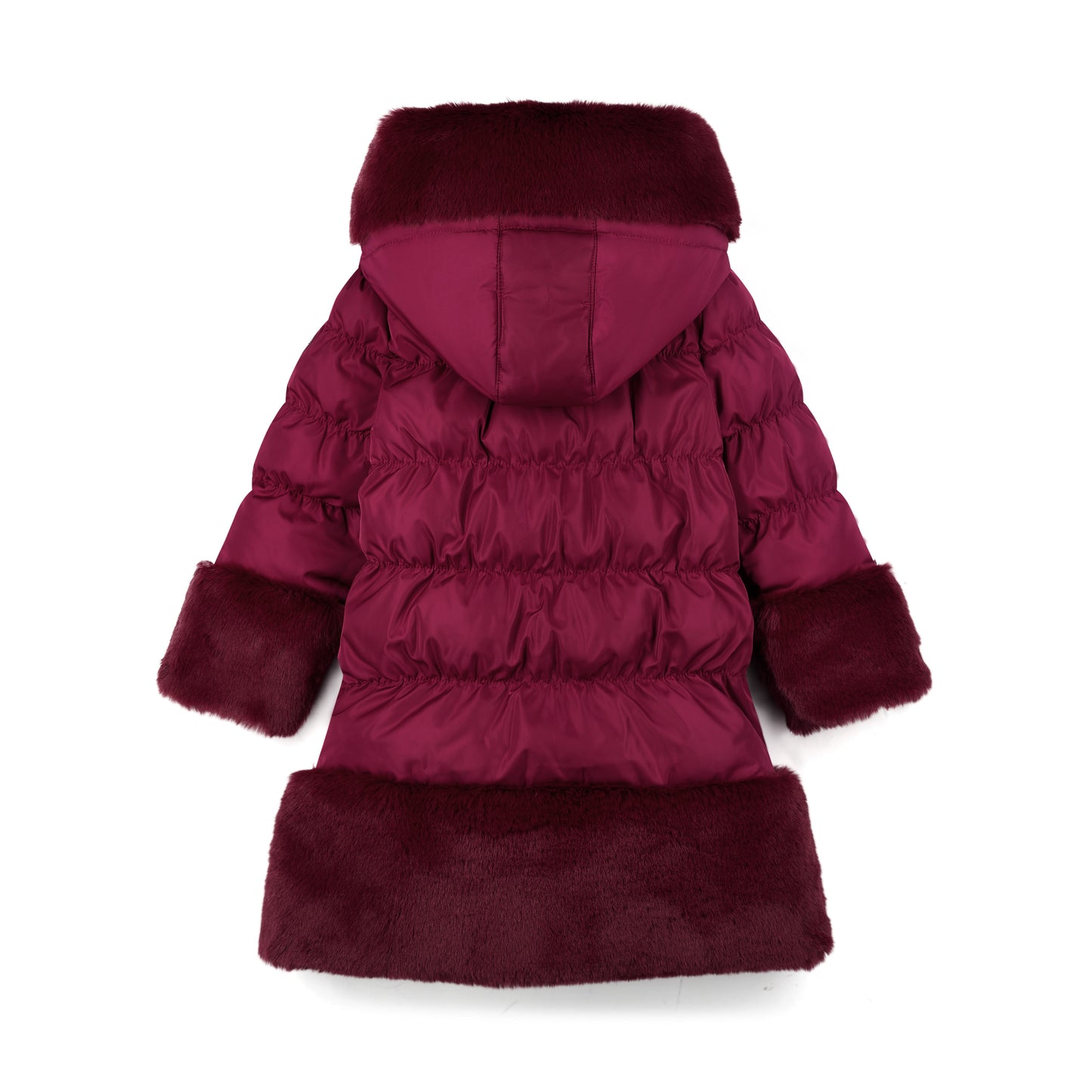 A Dee Aurora Deep Cherry Faux Fur Coat