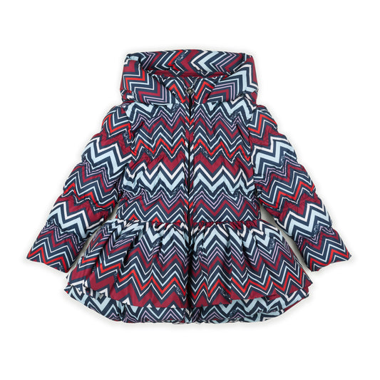A Dee Ava Navy Chevron Print Coat