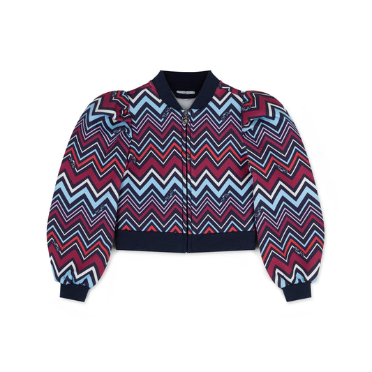 A Dee Charley Navy Chevron Bomber Jacket
