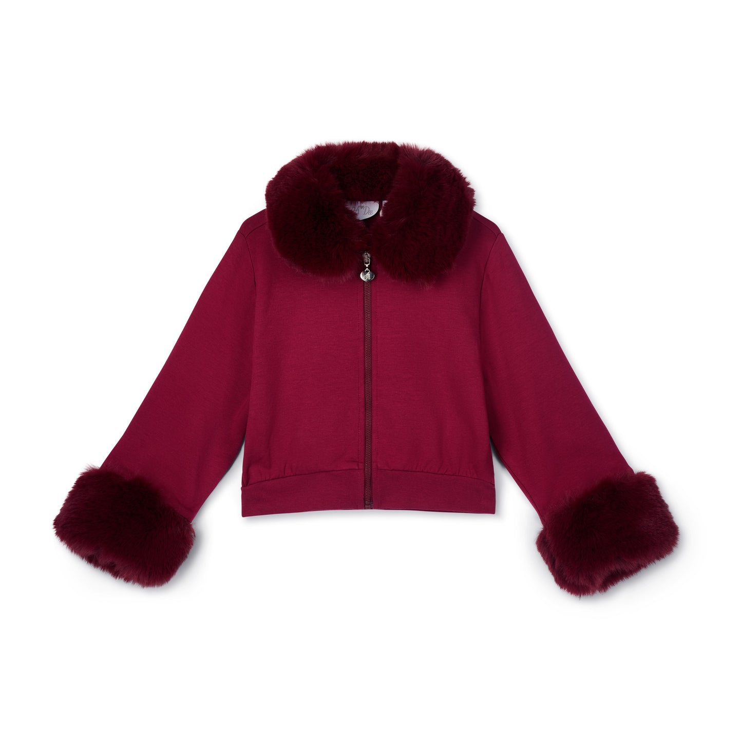 A Dee Audrey Deep Cherry Faux Fur Bomber Jacket