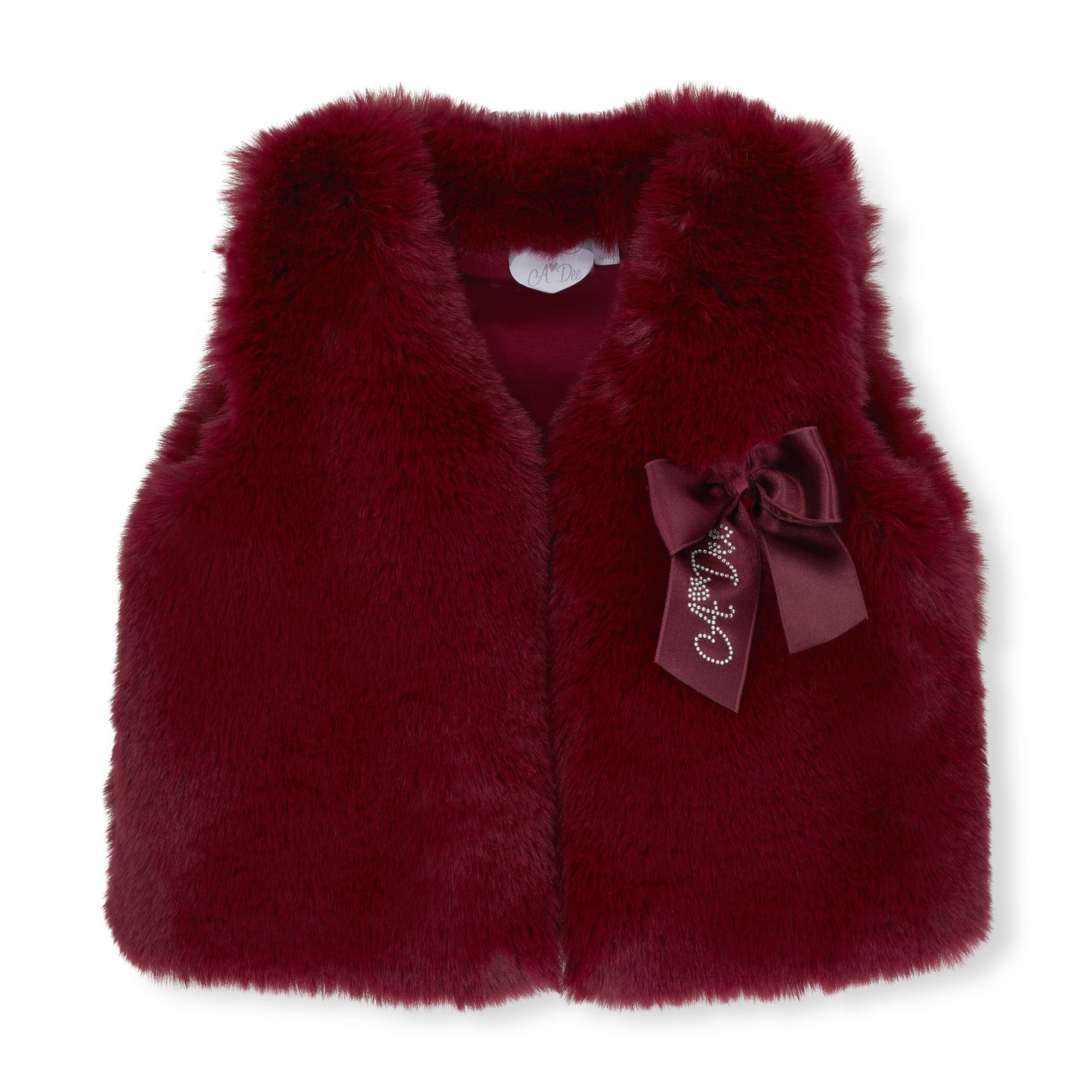 A Dee Anna Deep Cherry Faux Fur Gilet