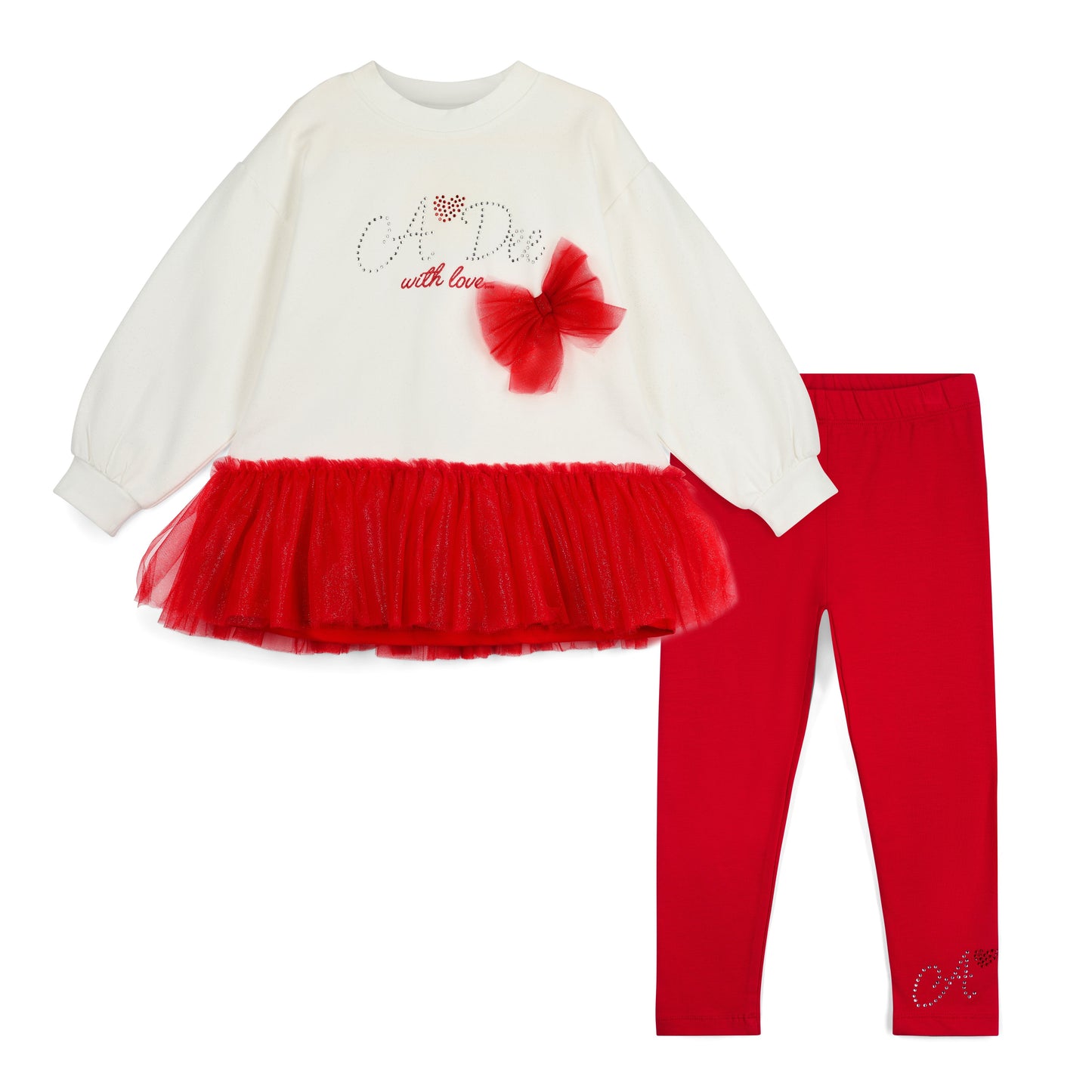 A Dee Bonnie Red Tulle Legging Set