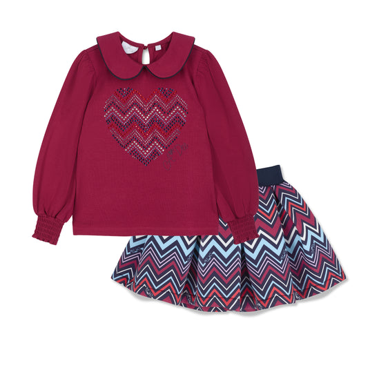 A Dee Chloe Chevron Print Skirt Set