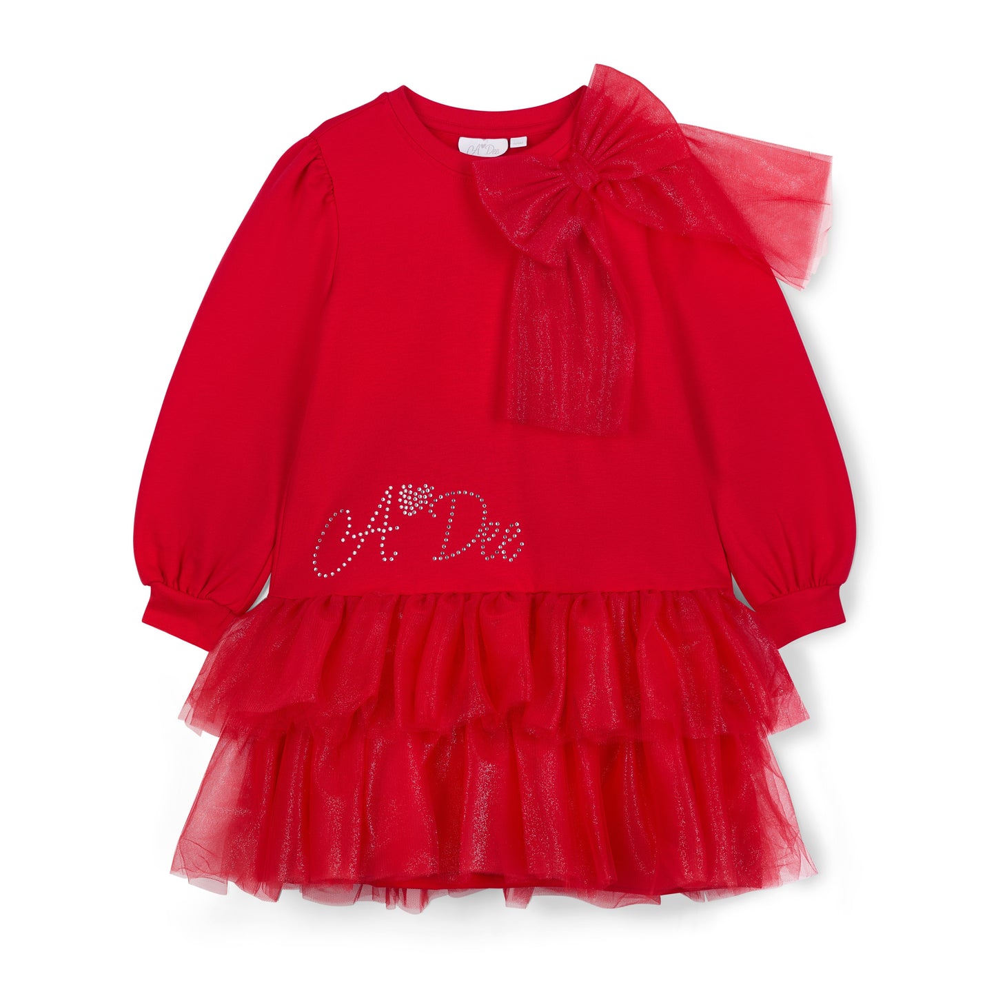 A Dee Brandy Red Tulle Bow Dress
