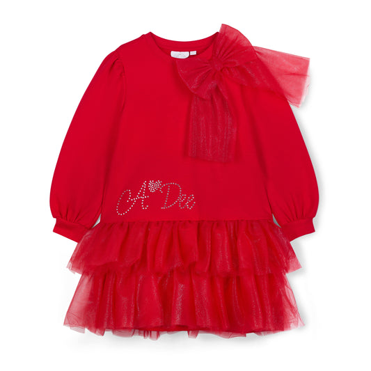 A Dee Brandy Red Tulle Bow Dress