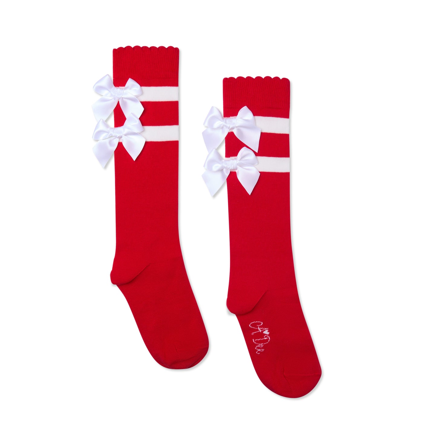 A Dee Astrid Red Bow Knee Socks