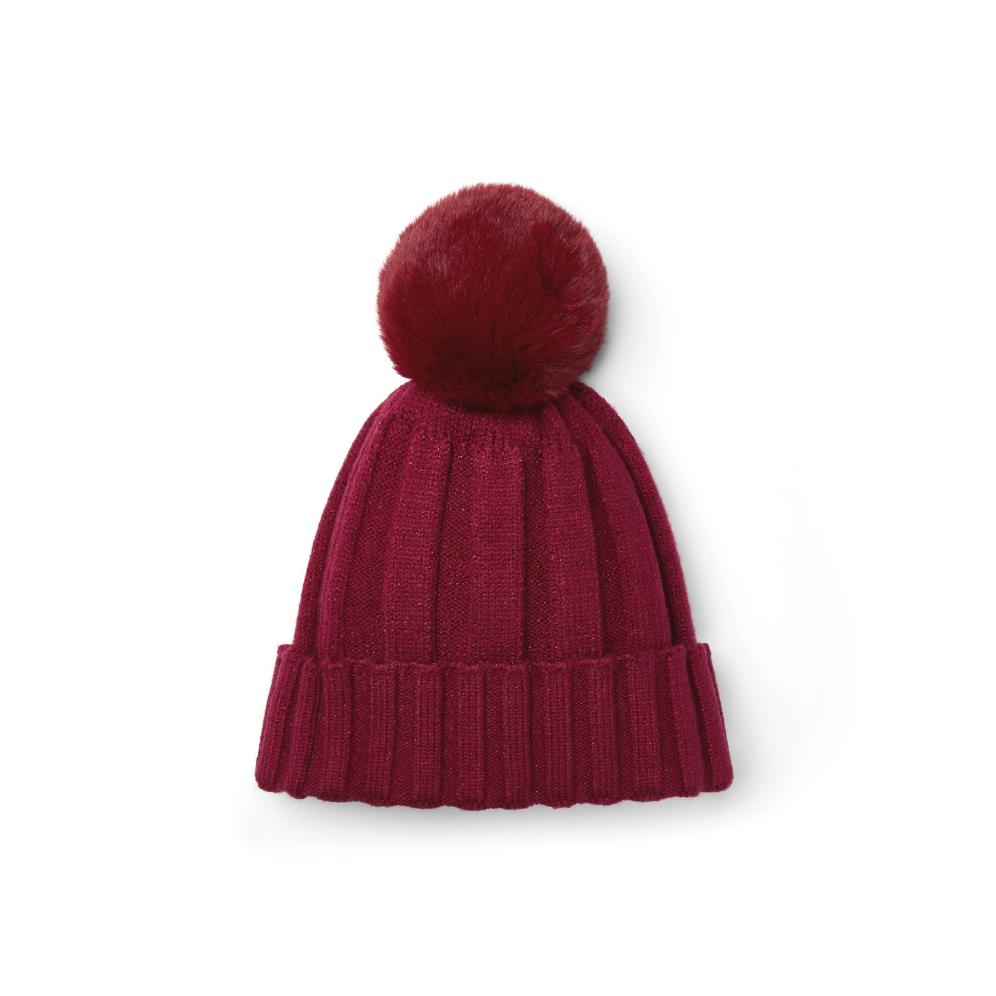 A Dee Bobbie Deep Cherry Knitted Pom Hat