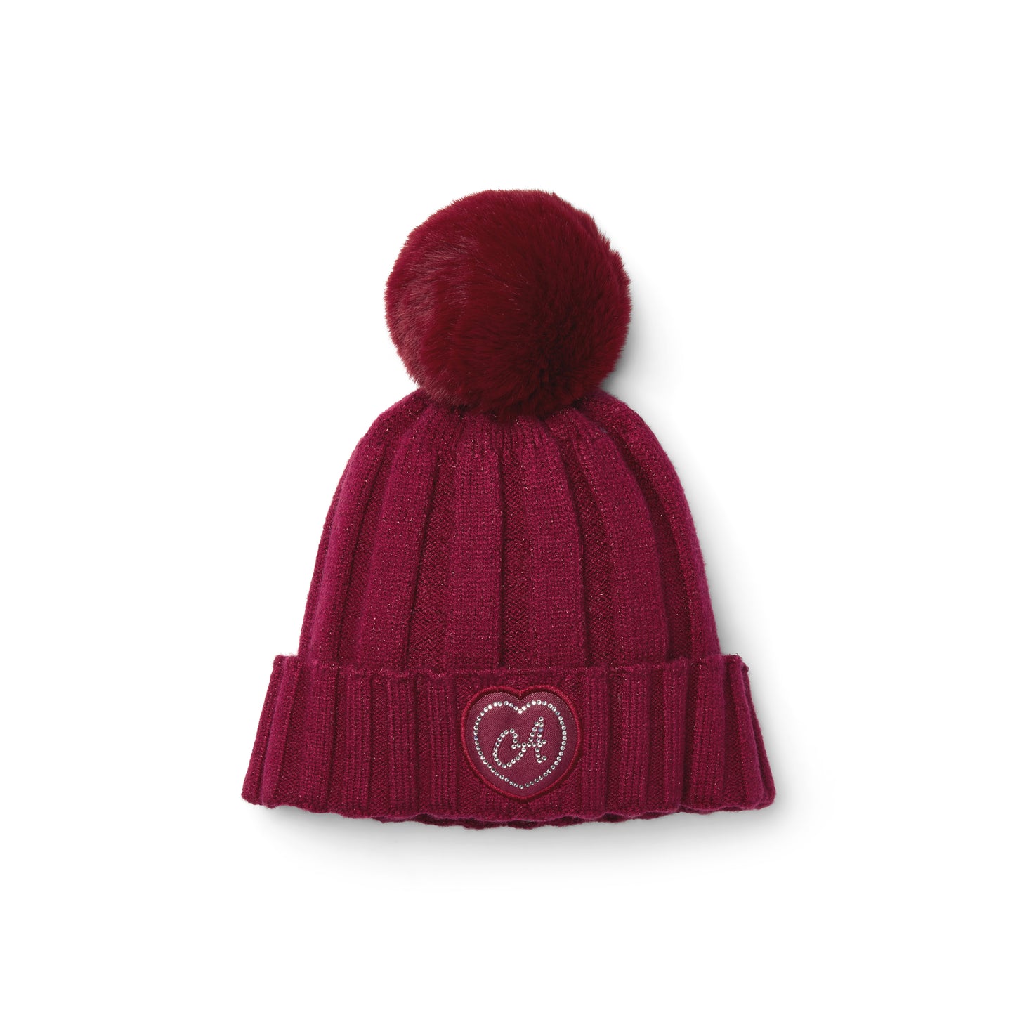 A Dee Bobbie Deep Cherry Knitted Pom Hat